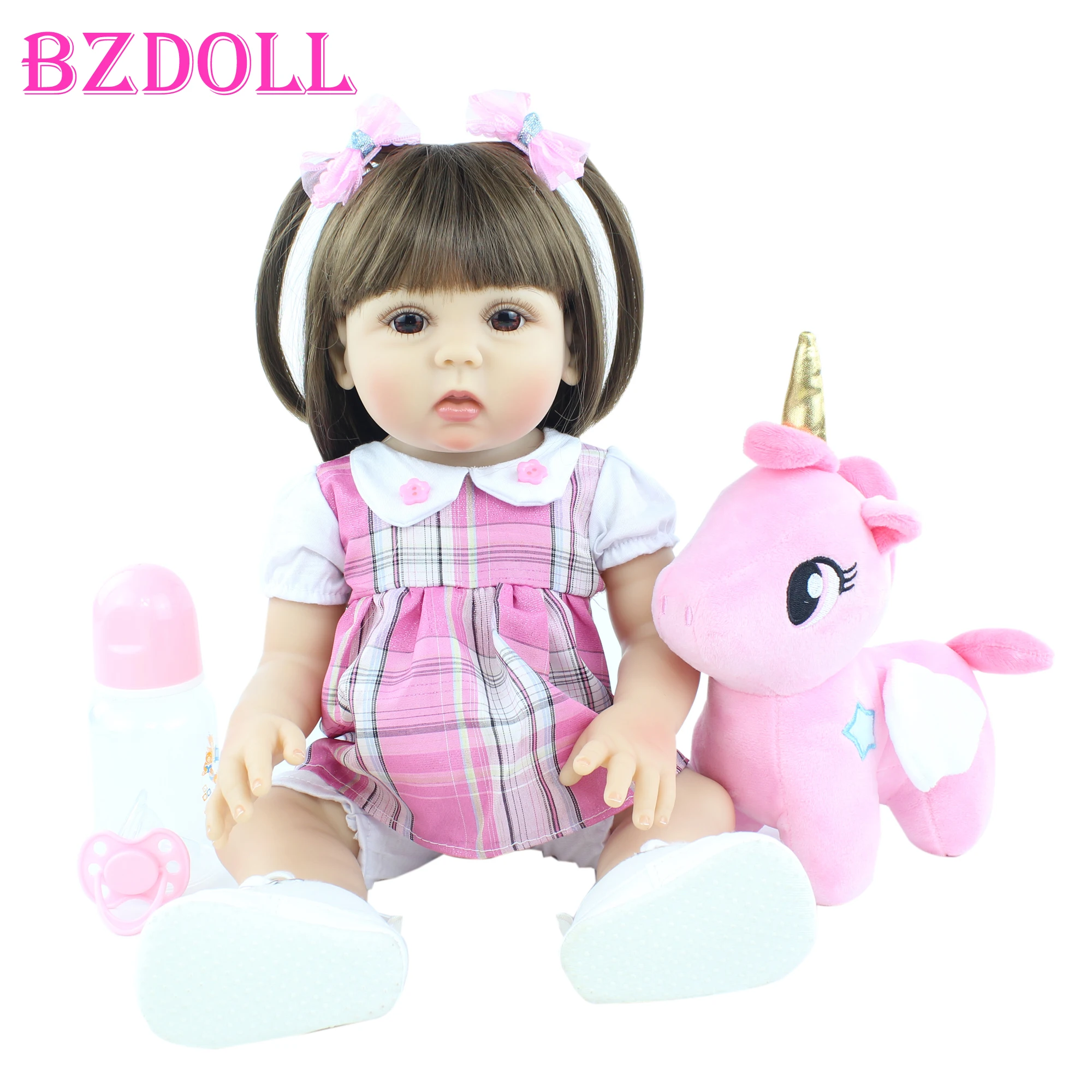 

48 CM Full Body Soft Silicone Reborn Doll Like Real 19 inch Vinyl Princess Babies Birthday Gift Bonecas Girls Bathe Toy