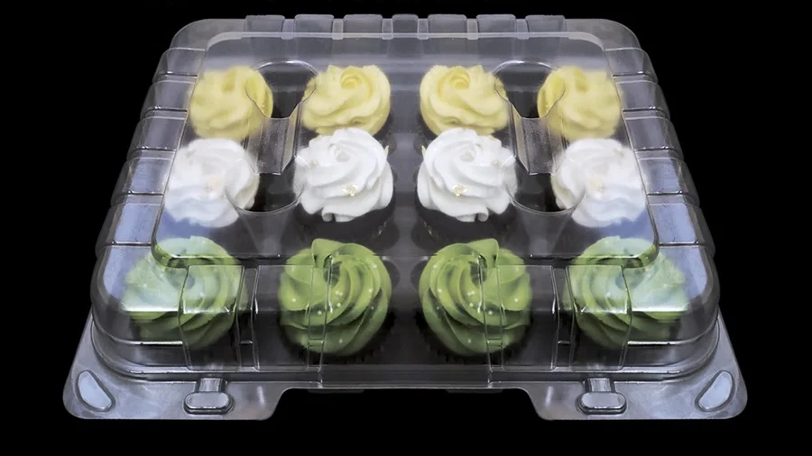 12 Compartment Clear Blister Clamshell Plastic Cupcake Packaging