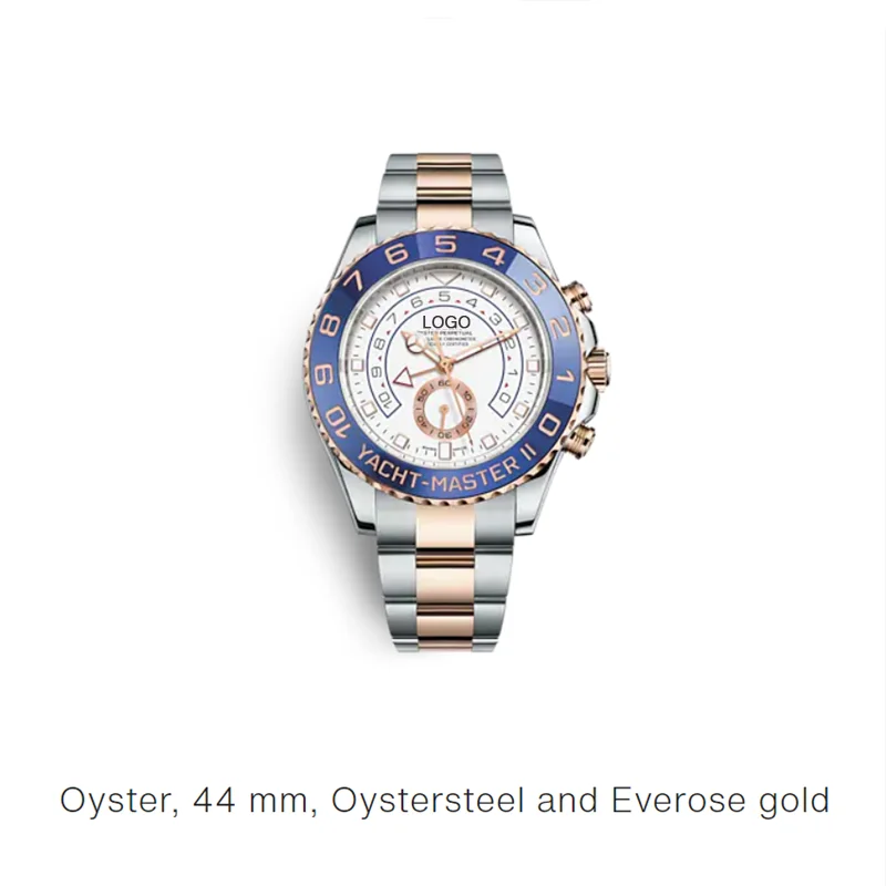 

Automatic Self Wind Mechanical Stainless Steel Strap Casual Yellow Gold Silver Blue Bezel Master Business Men Watch