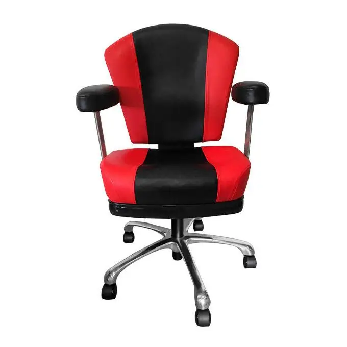 

YH Wholesale Player Texas Hold'Em Poker Chairs Casino Red Pu Leather Roller Arm Gambling Chair With Armrest
