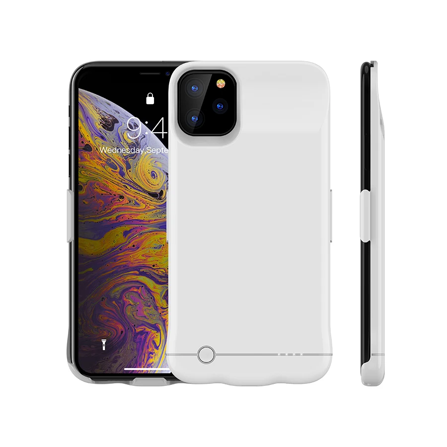 

High capacity of 6.5 iche Power bank for iPhone 11 pro max ; light battery case for 4000mAh, White/black/gold/ red