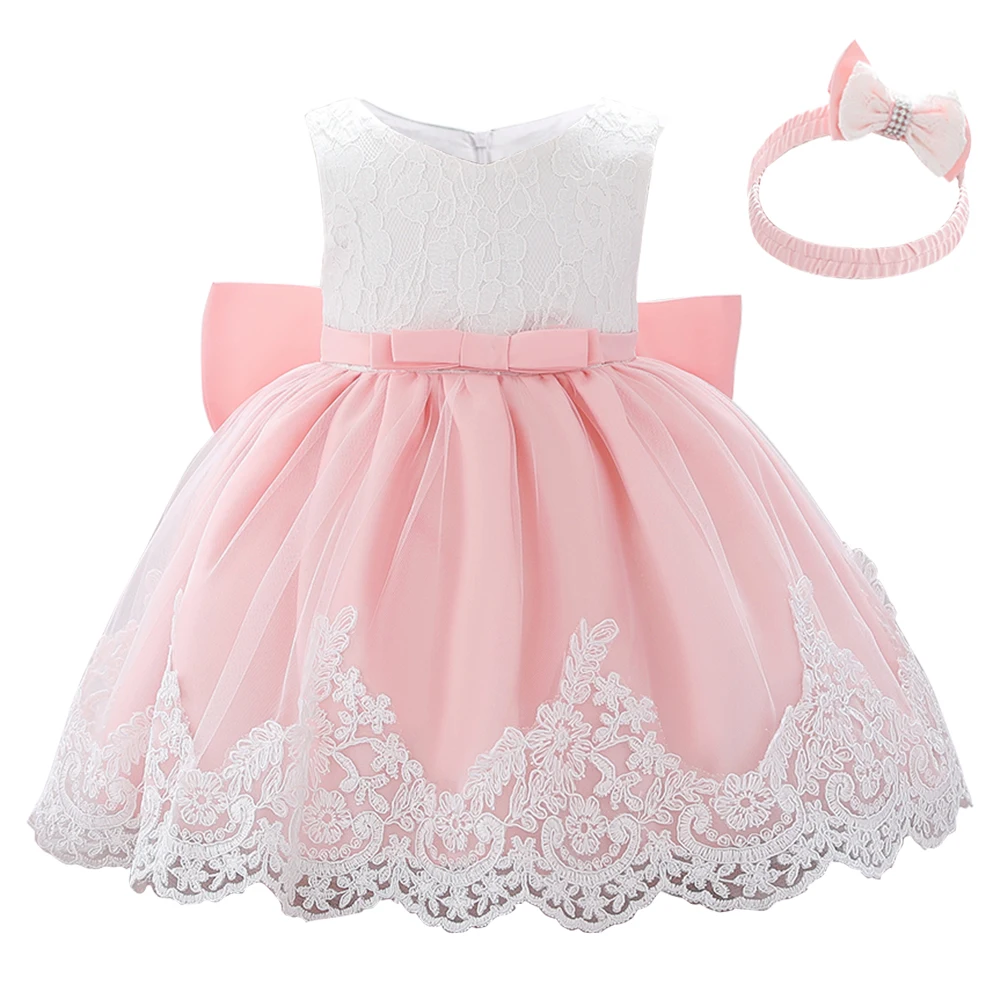 Wholesale Children Party Dresses Baby Girl Princess Dress Kids Newborn Fancy Church Frocks L1911XZ