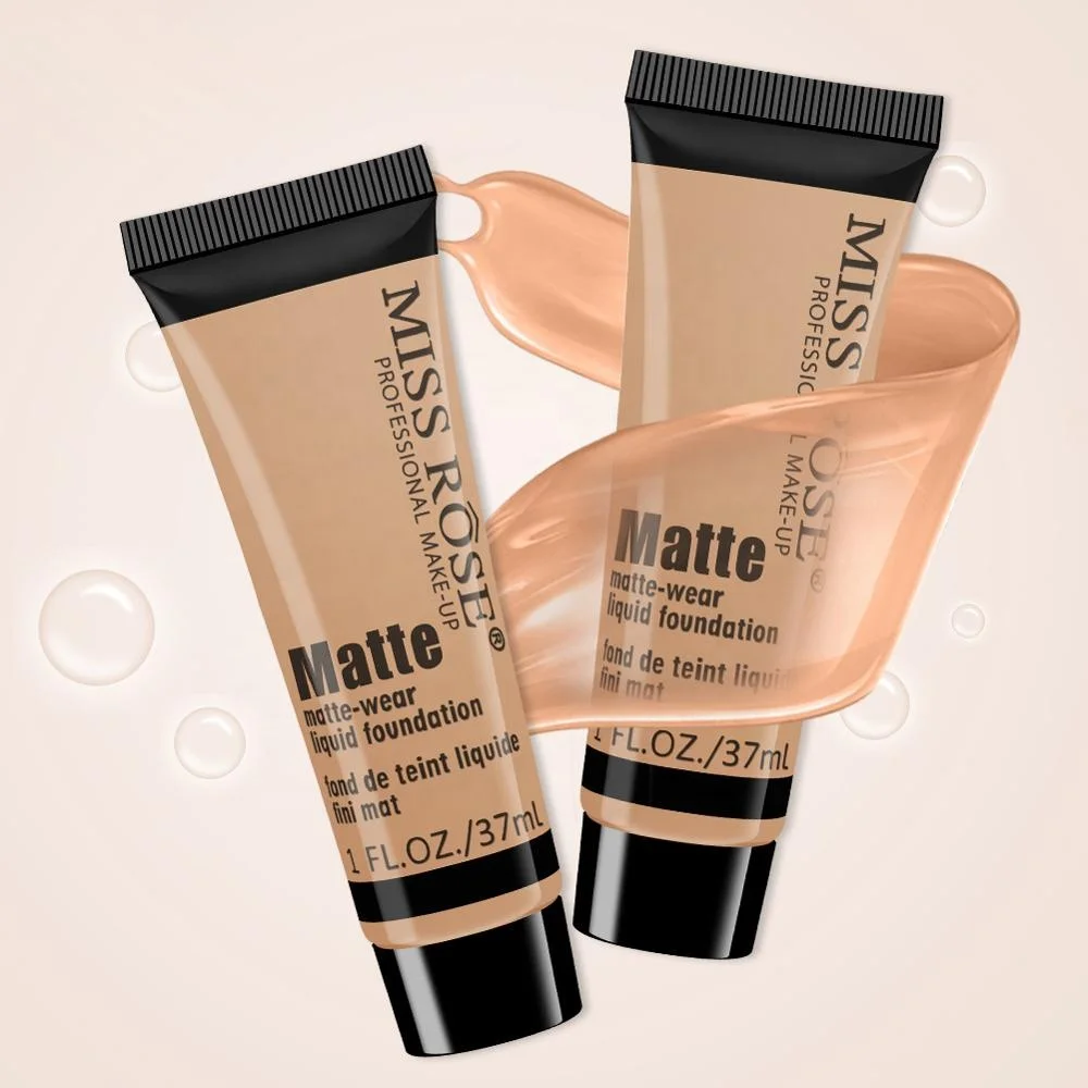 

Miss Rose Cosmetics Manufacturer Full Coverage Liquid Foundation Cream Lasting makeup concealer Foundation Cream, 3 colors