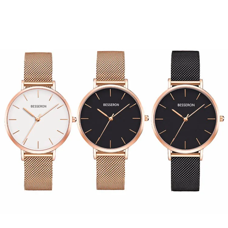 

Cheap Price Low Oem Trend Design Minimalist Ladies Mens Japan Movt Quartz Watch Stainless Steel Back Wristwatches, Rose gold/silver/black or customizable