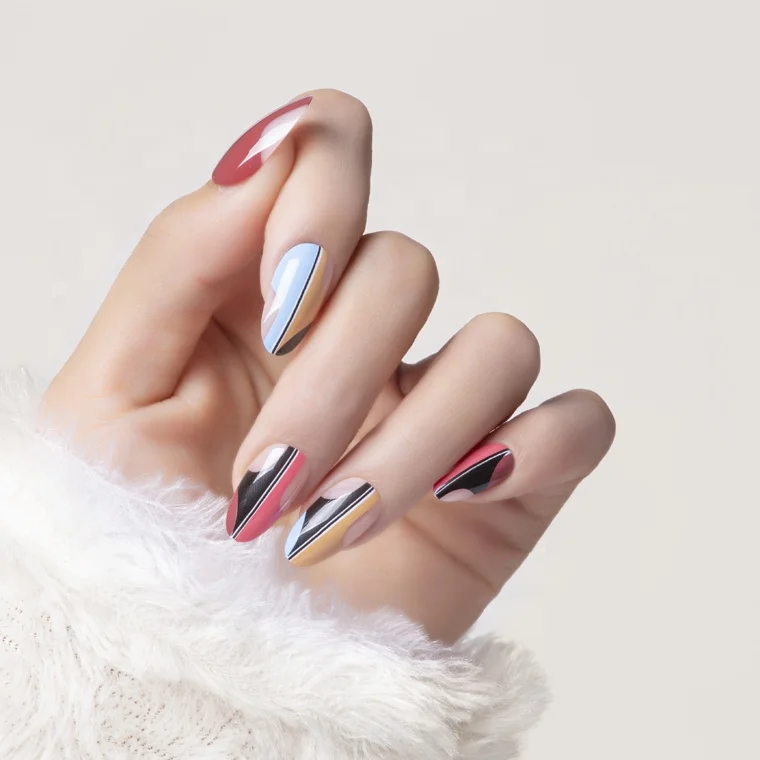 

Wholesale colors custom fake nails full oval press on false nails artificial nails art 30pcs tips