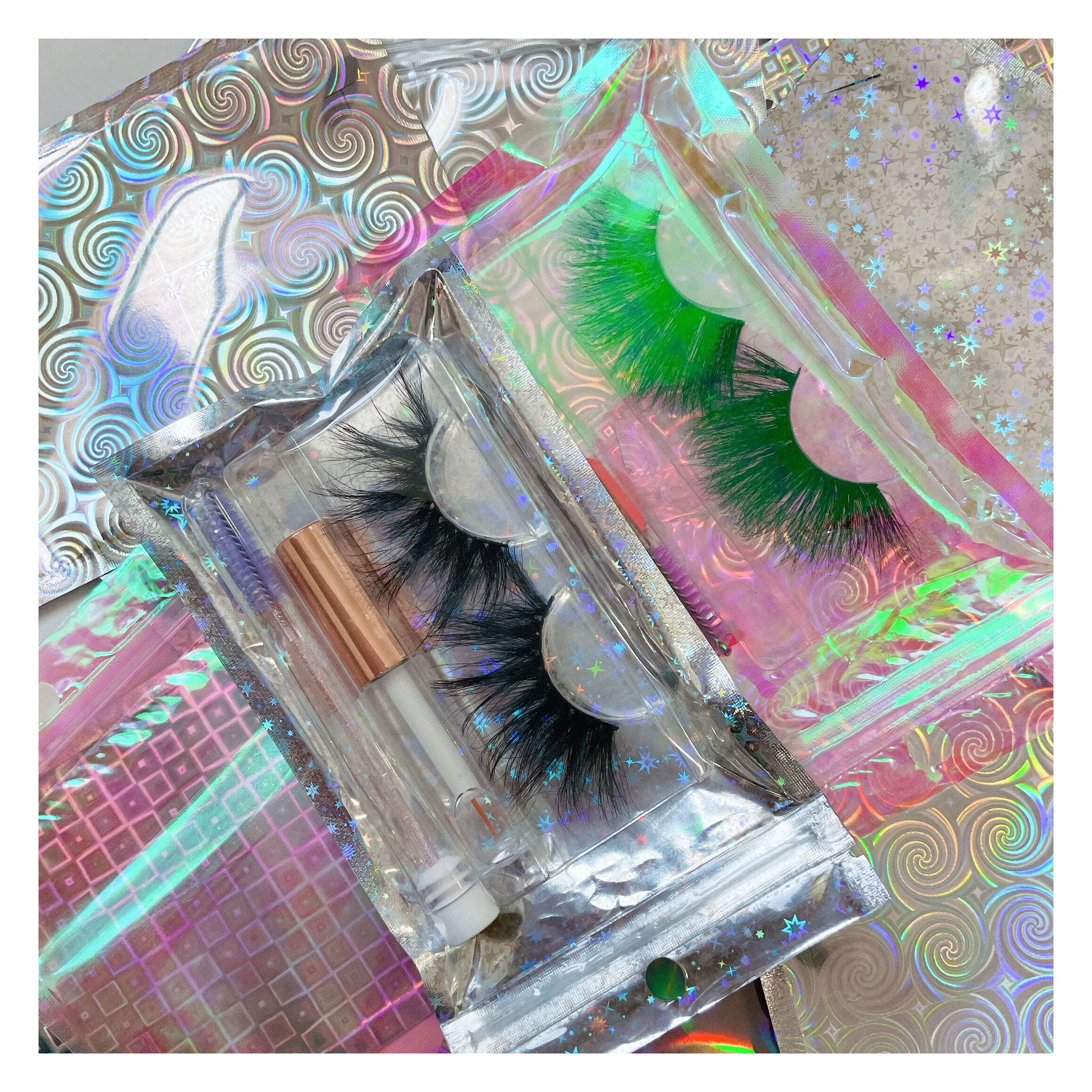 

5D 25mm 27mm faux 3D mink eyelash vendor customized boxes lashbox packaging eyelash packaging box custom, Black