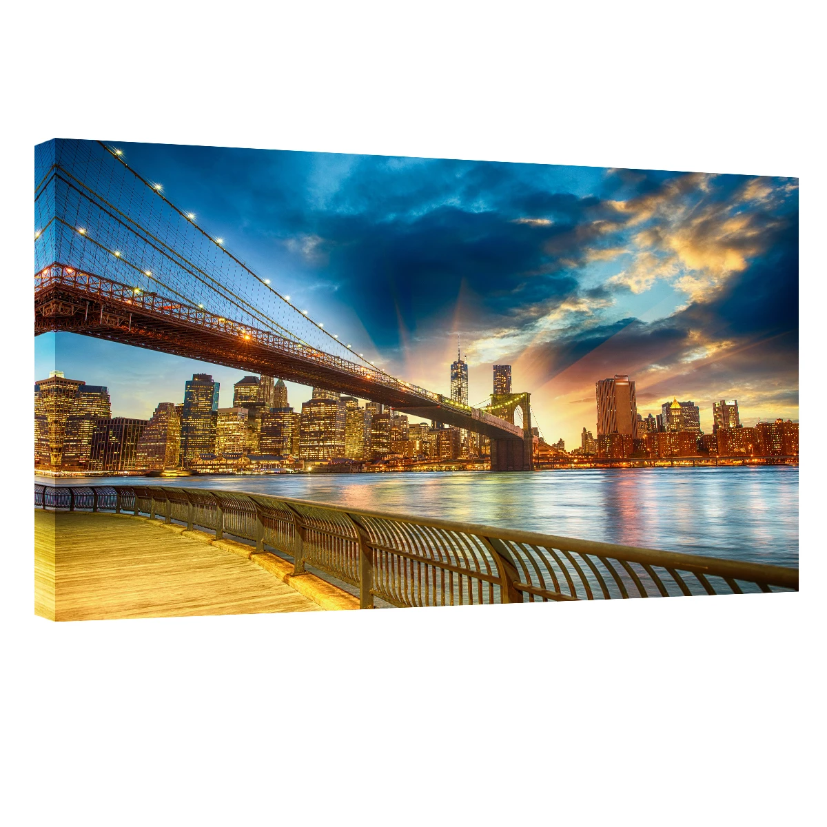 

Brooklyn Bridge Wall Art for Living Room New York Night View Canvas Prints Printed Canvas Wall Art Portrait Wall Painting