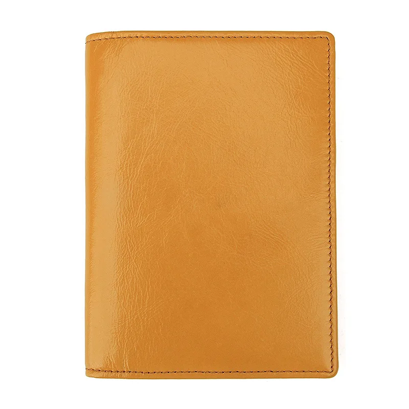 

Genuine Leather Hot Sale Slim Blocking Short Key Passport Card Custom RFID Wallet Leather Men Wallet, 2color