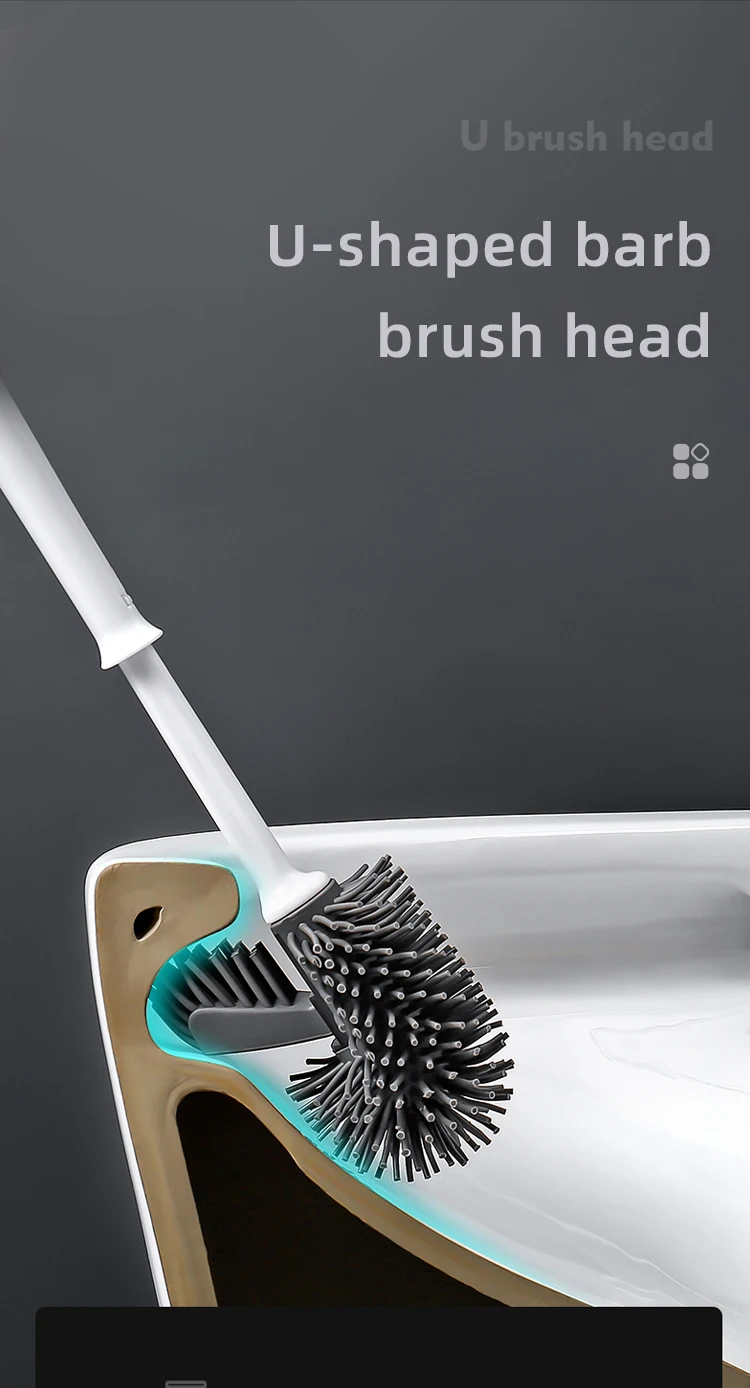 Modern Design Bathroom Plastic Toilet Brush With Holder Wall Mounted