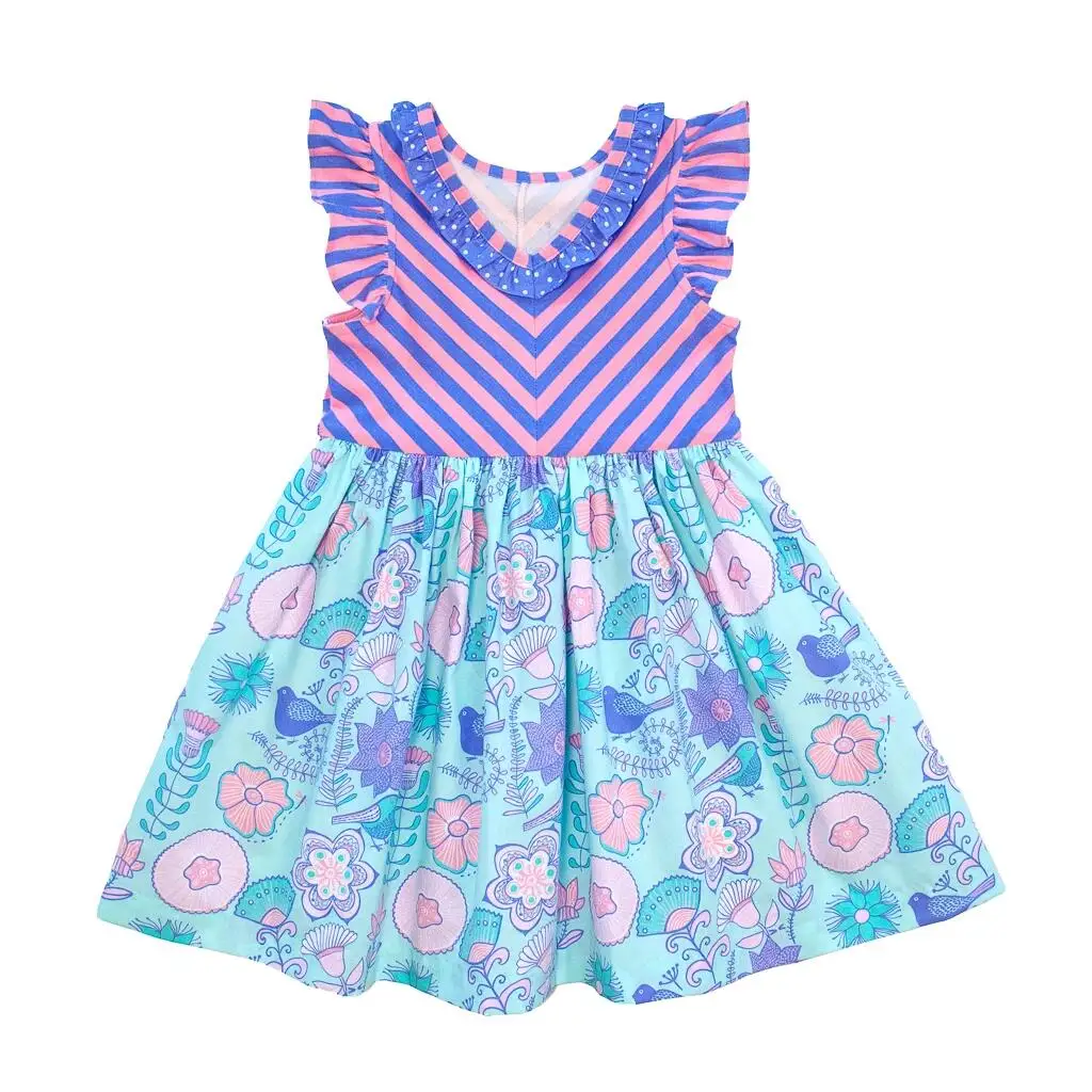 

summer floral fashion children clothes popular factory wholesale girls summer dresses, As picture