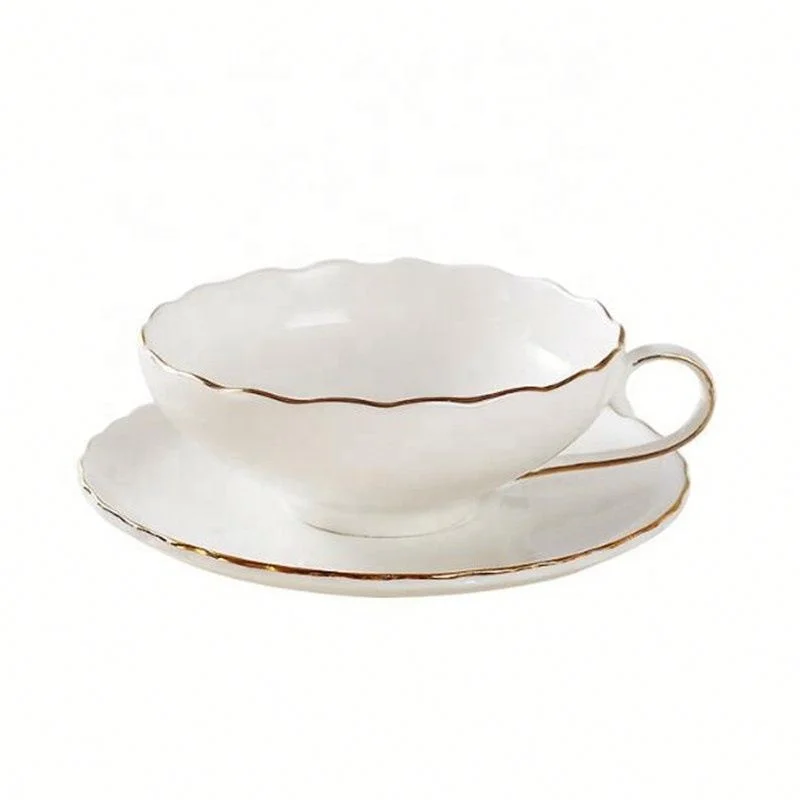 

Ceramics Household European Style High Temperature Resistance Coffee Sets Light Luxury Eco-Friendly Washable Tea, White