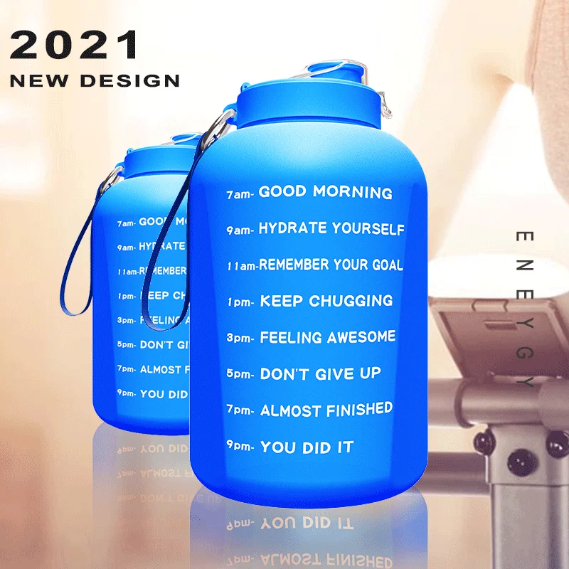 

1 Gallon/128oz Water Bottle with Straw and Time Marker, Motivational BPA Free Leakproof Sports Water Jug for Fitness, Gym,, Customized color