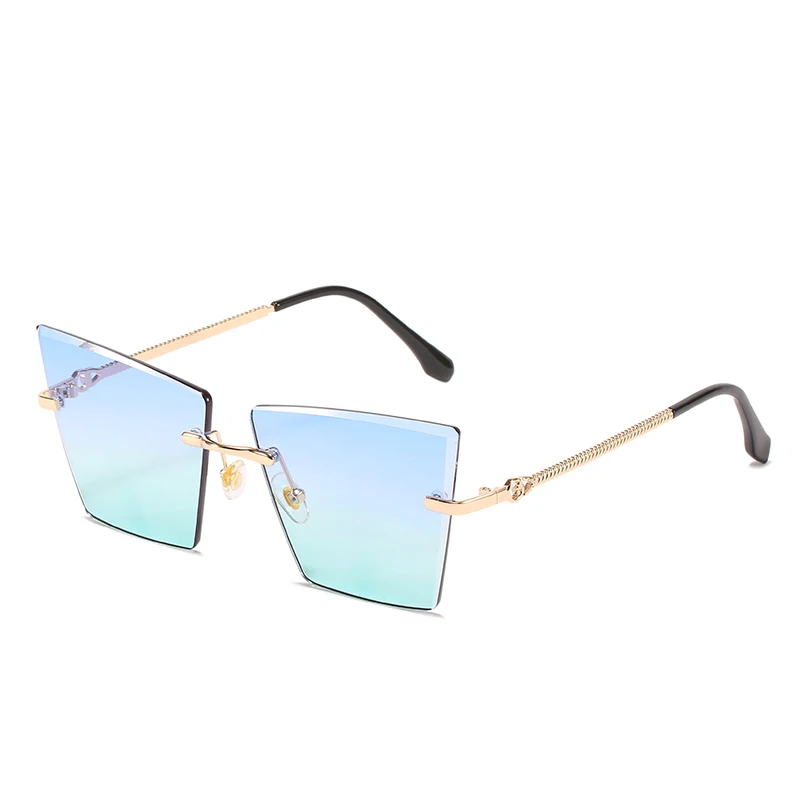 

Woman Trending Vingtage Retail Rimless Groovy Wholesale Sunglasses Shades Rectangle Sun Glasses Classic Adult Unisex Fashion