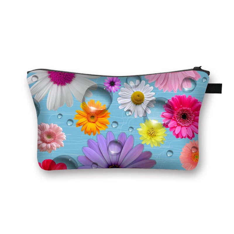 

Cartoon Print Makeup Bag for Women Ladies Pretty Flowers Cosmetic Bag Large Capacity Fashion Cosmetic case Girl Makeup Pocket, Customized