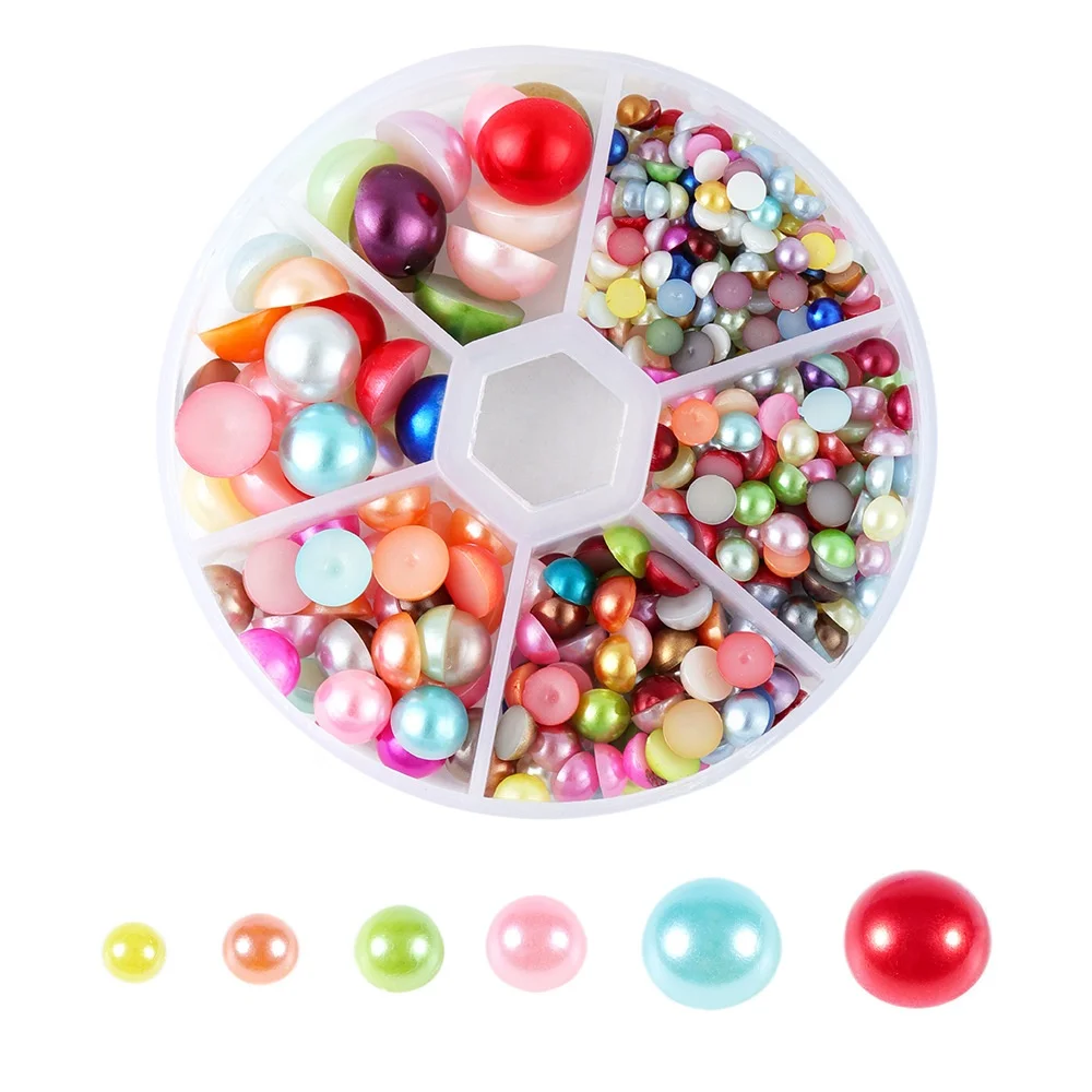 

Semicircular colored pearls Plastic 4~12mm Semicircular pearls Resin For DIYCrafts Flatback Flat Back Plastic pearl DIY Hairclip, Picture