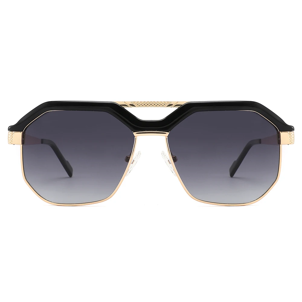 

YDMB1074 Half frame UV protective double bridge polarized acetate sunglasses