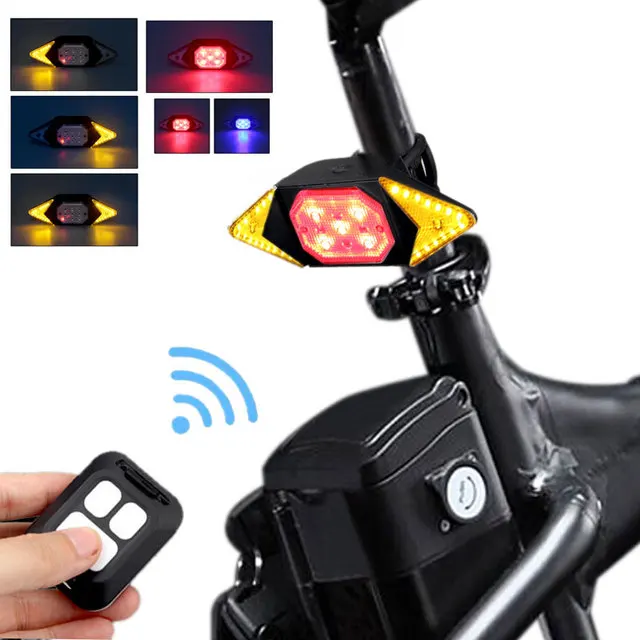 

Smart Bike Light Wireless Remote Control Cycling Turning Signal Taillight USB Bicycle Rechargeable Rear Light LED Warning Lamp