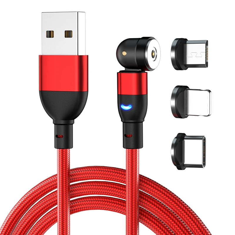 

Custom Braided Cell Phone 1M 2M 3 In 1 Quick Charging Magnet 3.0 A 3A 5A And Data Cable Magnetic Micro Usb Cabel Charger Cable, Black red blue