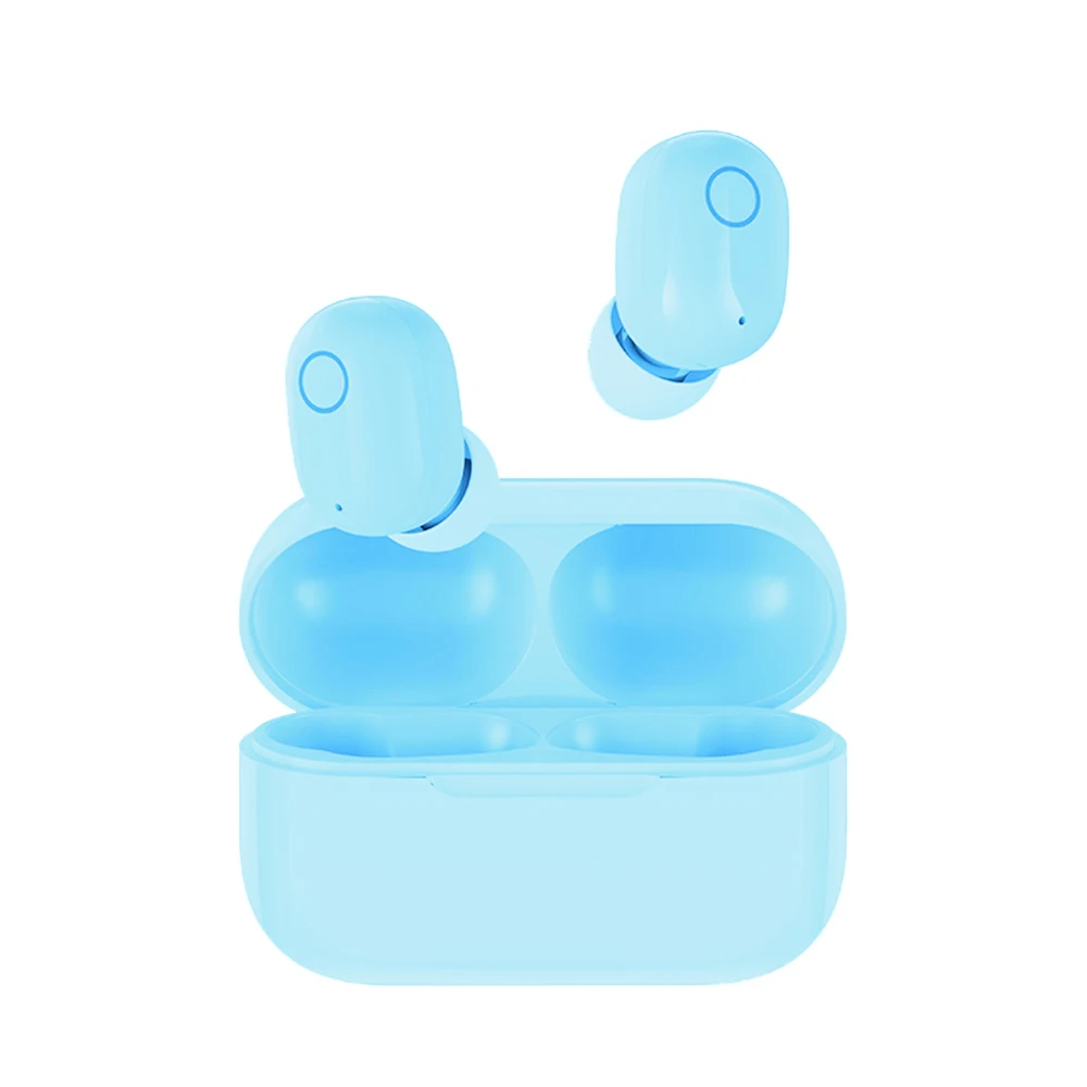 

New Version BT 5.0v Colorful Box Smart Touch Control Wireless Earbuds with Charging Case, White black pink blue