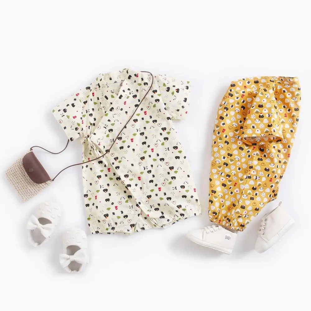 

Summer Cute Japanese Style Unisex Kids Animals Kimono Romper Thin Baby Pajamas