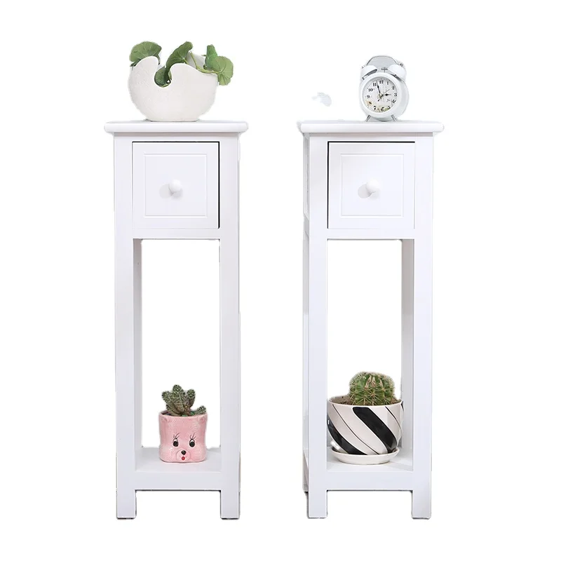 

Storage Bedside Table Wall Mounted Shelf with 1Drawer Bedside Nightstand Side Table Wholesale Durable Wooden, White