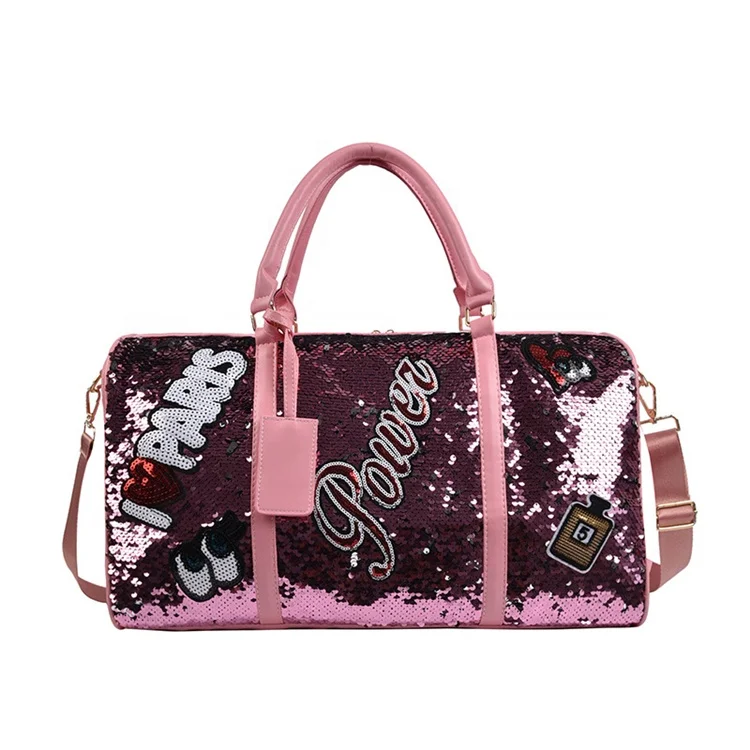 

Customized Outdoor Multifunctional Sequined Luggage To Standard Customized Bag Leather Travel Bag Travel Duffel Bag, Customzied color