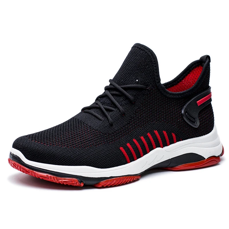 

China sport shoes factory logo brand sport running shoes men sport shoes, Black/red/grey