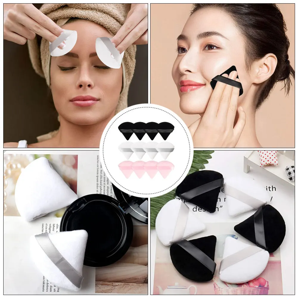 

FEIYAN Private Label Heart Shape Remover Beauty Puff Pure Cotton Facial Cosmetics Tringle Makeup Sponge Powder Cosmetic Puff