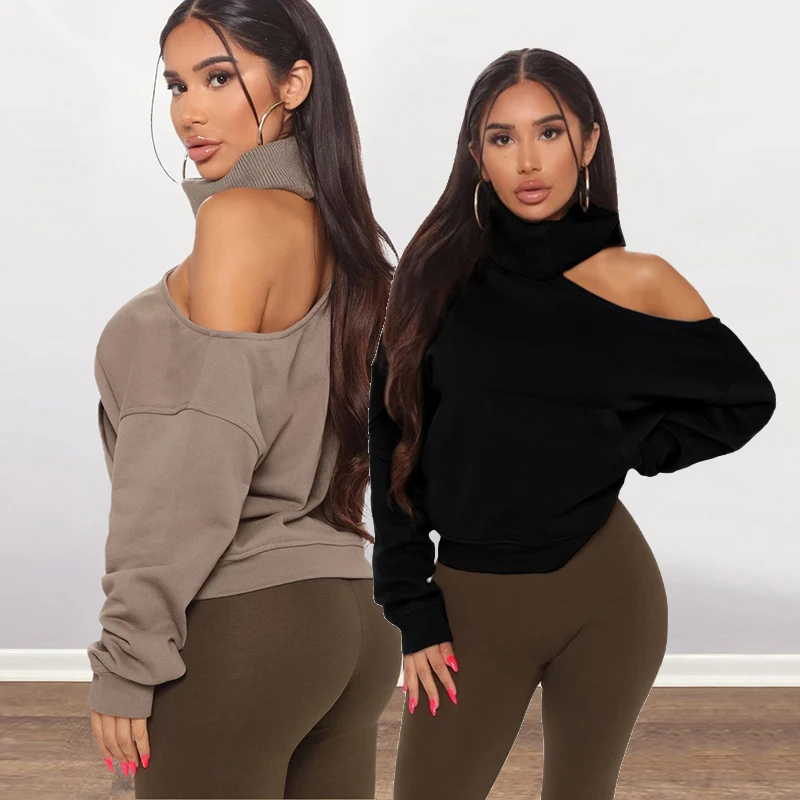 

Logo Custom Sweatshirt Oversize Women Clothing Pullover Casual Long Sleeve Crop Top Hoodie Women