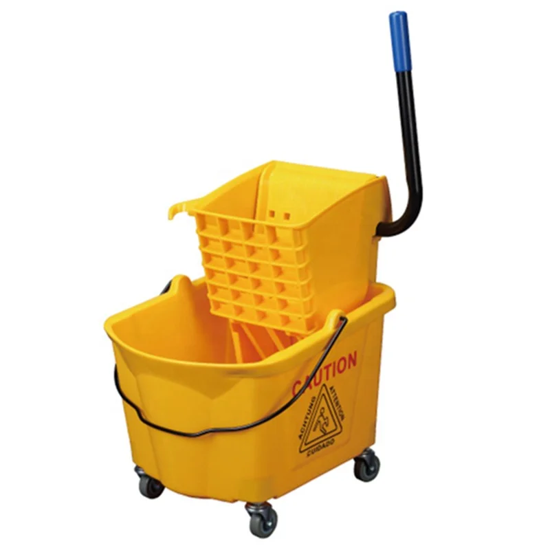 

Wholesale Plastic Mop Wringer Bucket Mop Trolley Bucket, Yellow