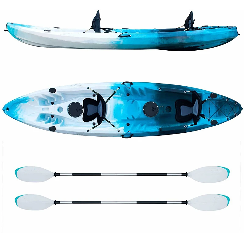 

12ft 3 person paddle Pesca Tandem Rotomolded fishing plastic river sailing 2 Person Sit On Top family kayak canoe, Customized