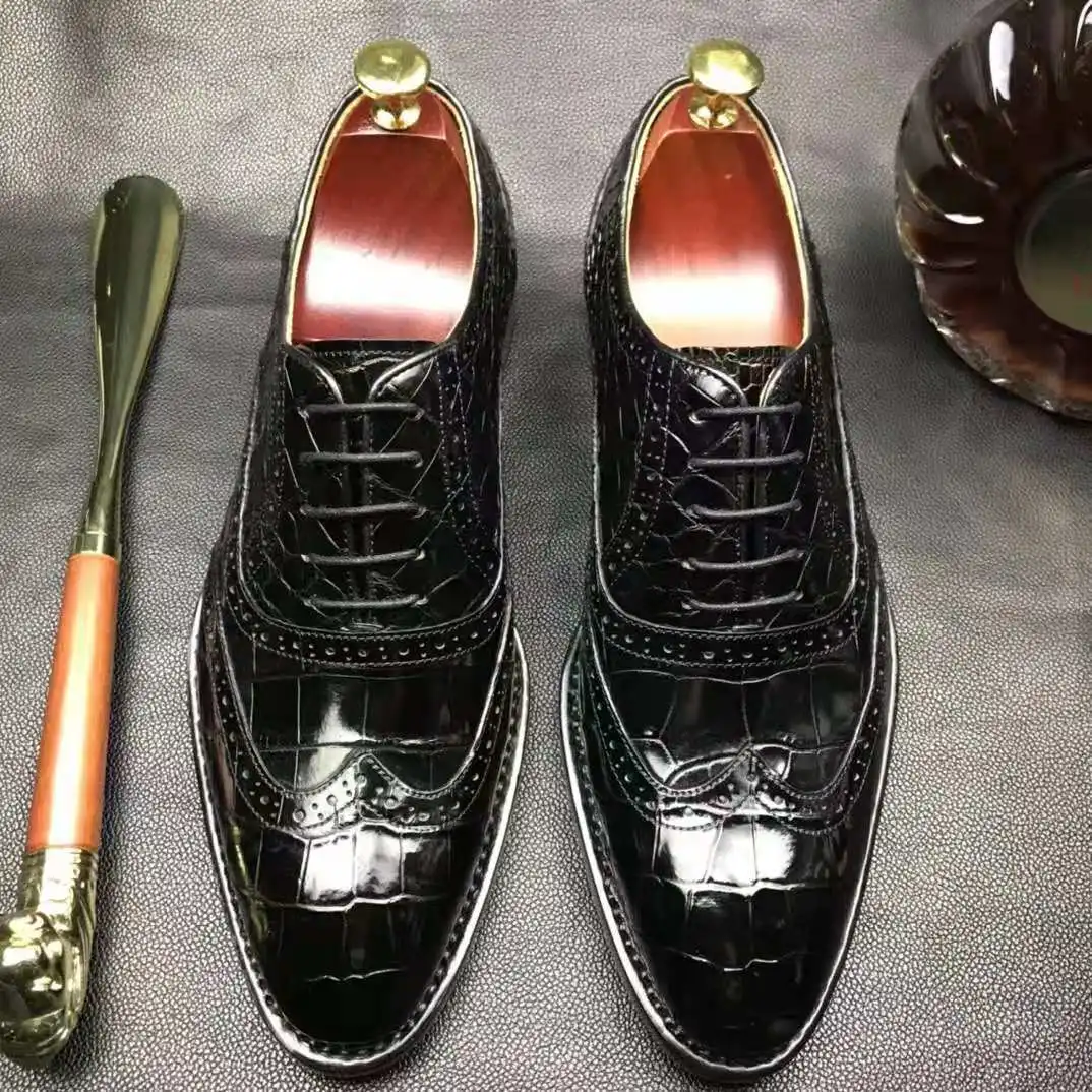 

Luxury crocodile leather formal shoes men classic business formal shoes men custom color dress shoes