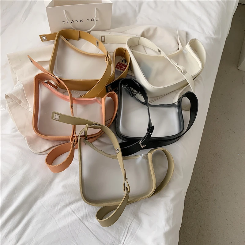 

2021 Hot Selling women luxury shoulder bags for ladies Broadband chian Bags PVC crossboby bags clear handbags Dropshipping, 5 color can choose or custom you like color