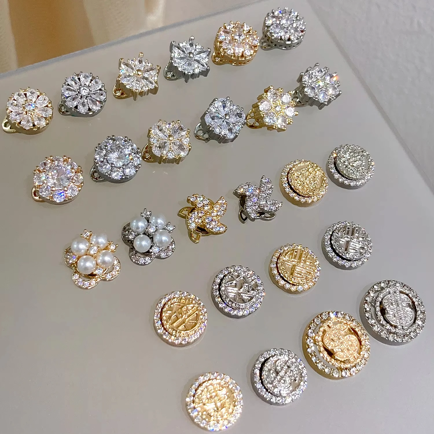 Nail Accessories Zircon Metal Diamond Snowflake Fortune High Speed Rotating New Year Transport Bead Nail Accessories