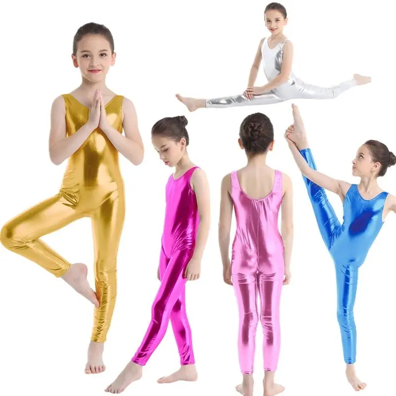 

New Arrived Jumpsuit Kids Girls Long Sleeve Leotard Full Length Body Suit Gymnastics Unitard