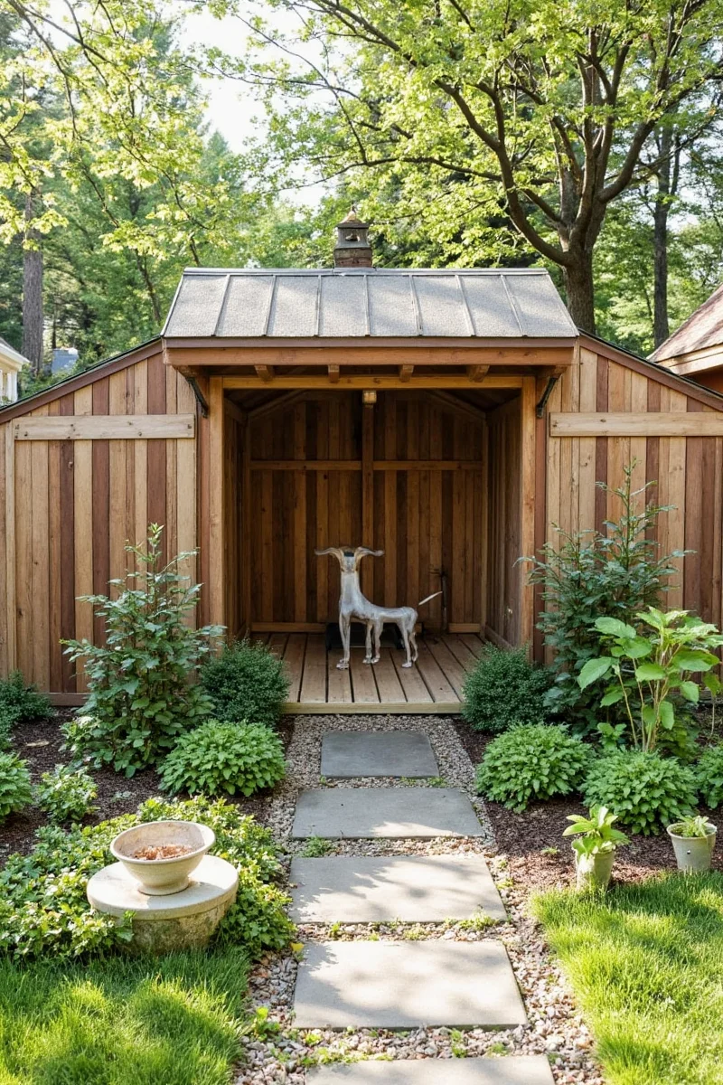 NightGlow Solar Light Hooks installed around a garden shed with soft LED glow highlighting the path.