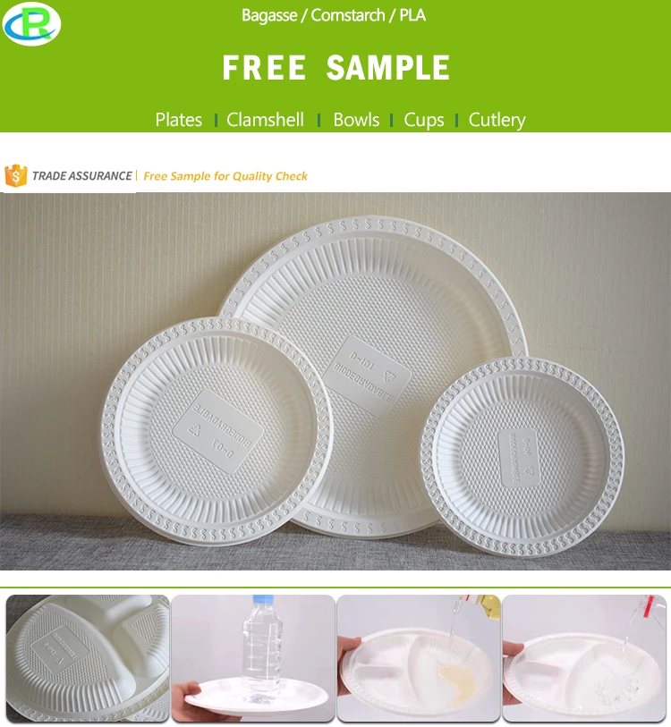 Small Size Biodegradable Oil-proof Disposable Cornstarch  Sauce Plate