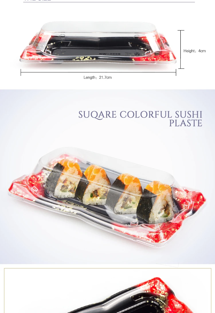Factory price cheap 8.5 inch transparent plastic packaging sushi tray