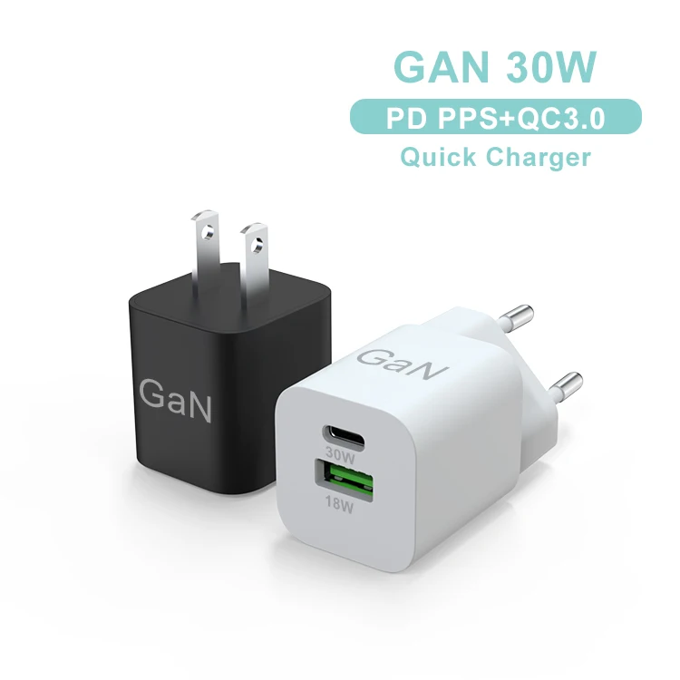 

zonsan kc kcc 30w gan charger type c with qc3.0 18w fast charging for iPhone13 Samung Galaxy fold z 5g macbook, Black white
