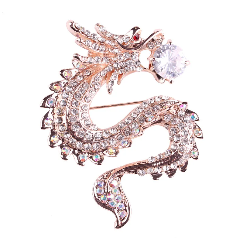 

JW-102 Creative Fashion Personality Men And Women Corsage Accessories Chinese Zodiac Dragon Brooch Pin Brooch, Picture colors