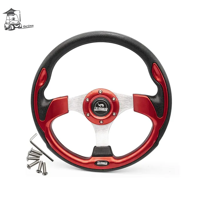 

Golf Cart Steering Wheel-Bright Red For EZGO Club Car YMH Golf Cart