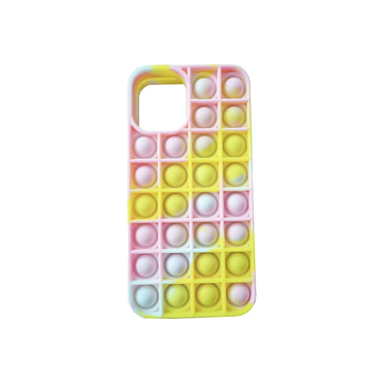 

Pop-it phone case for iphone, push-pop bubble fidget toys mobile phone protective shell case