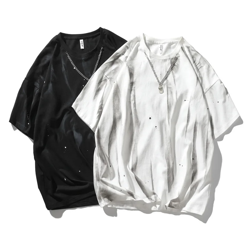 

New fashion T-shirt men's hip-hop streetwear Harajuku retro plus fat plus size T-shirt graphic printing casual short sleeves, Mixed