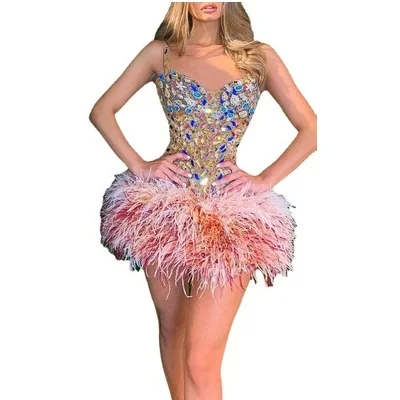 

Sweet Sequins V neck Sleeveless Short Mini Evening Party Dress For Women, Picture