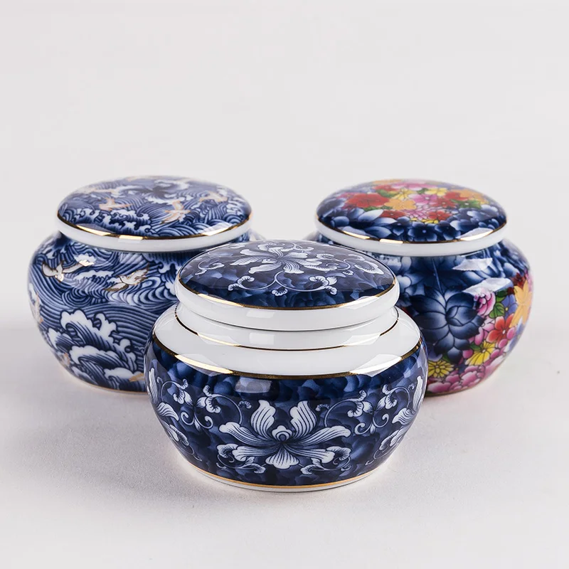 

ceramic porcelain mini tea caddy tea box and tea canister, White