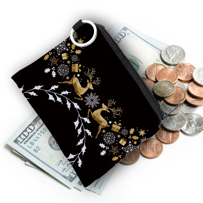 

Women Canvas Small Mini Wallet Coin Purses Clutch Money Pouch Bags Gift, Black,grey