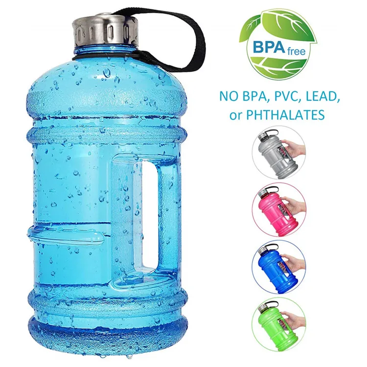 Custom Logo Half Gallon Body Building Sports Jug Gym Protein 2.2L Shaker Cheap BPA Free Water Bottles with Time Maker