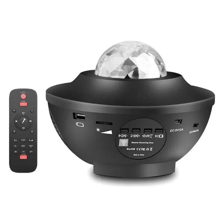 

USB LED Star Night Light Music Projector With Wireless Speaker Sound-Activated Decor