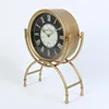Antique Metal Gold Paint Desk Clock