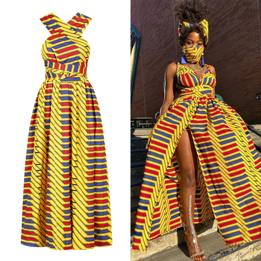 

2021 Wholesale Africa Clothing Soft Elasticity New Feeling Clothing South Africa Print Dress Africa Clothing For Women